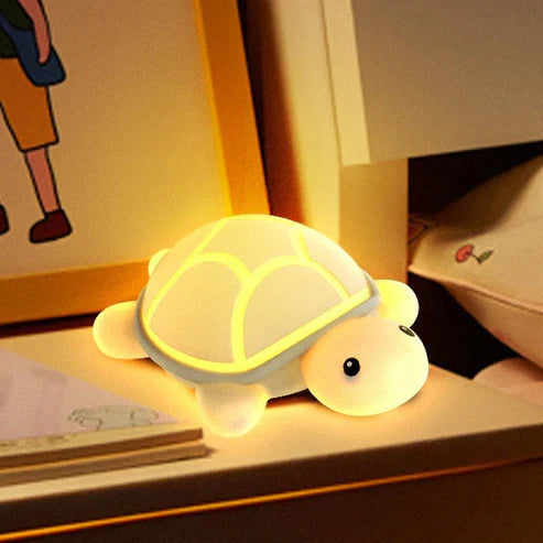 Cute Turtle LED Silicone Night Light - Perfect USB Rechargeable Lamp, Soft Touch, Color Changing